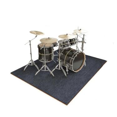 Imagem de Tapetes de tambor antiderrapantes, espessura de 6 mm, tapete de bateria, acessórios inferiores TPR à prova de som para conjunto de bateria elétrica, presente ideal para bateristas, acessórios de