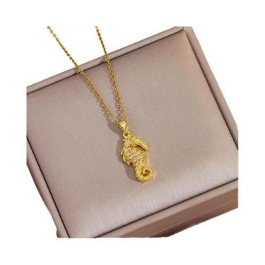 Imagem de Colar De Pingente De Cobre Banhado a Ouro 18K Para Mulheres, Uso Diári