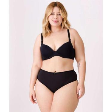 Imagem de Kit 2 Calcinhas Plus Size Biquíni Microfibra Marisa-67159, Bege e pret