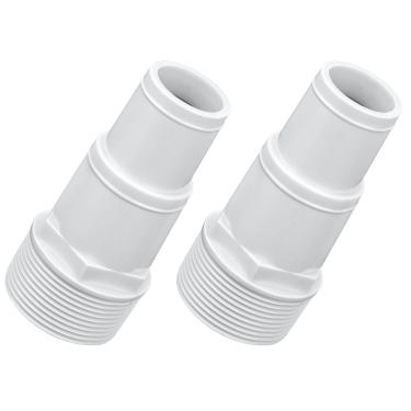 Imagem de 2 peças de adaptador de mangueira de piscina, acessórios de substituição de conector de mangueira de 3,1 cm a 3,8 cm para escumadeira de filtro de bomba de piscina acima do solo compatível com Intex e