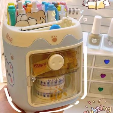 Imagem de Porta Lápis em formato de Mini Geladeira - Porta Objetos com adesivos