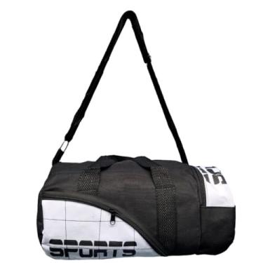 Imagem de Bolsa Porta Chuteira Tênis Academia Treino Futebol Esporte (Preta e Branco)