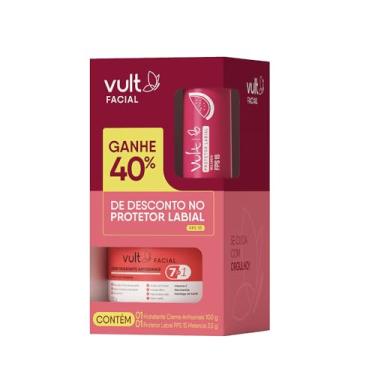 Imagem de VULT PROMOPACK FACIAL: CREME ANTISSINAIS E PROTETOR LABIAL MELANCIA FPS 15