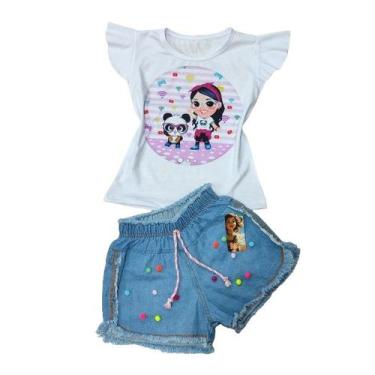 Imagem de Conjunto jeans infantil feminino luluca., Luluca 02, G VESTE 6/8 ANOS.