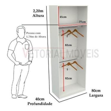Imagem de Armário Arara Dupla M29 100%mdf Closet Cabideiro Loja Coupas - VETORIA