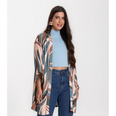 Imagem de Kimono Feminino Infinita Cor Azul, M, Azul