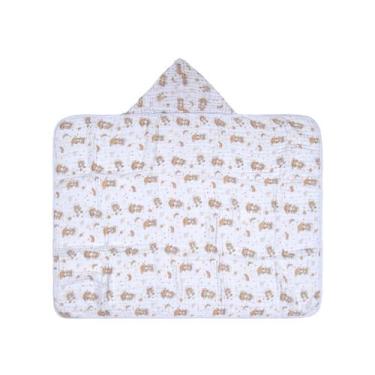 Imagem de Toalha de Banho para Bebê 70 cm x 90 cm Bublim, Urso Espaço Bege