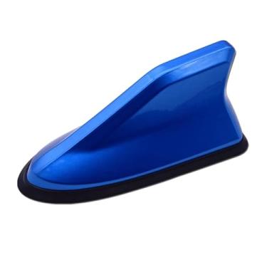Imagem de Antena aérea de barbatana de tubarão para montagem no teto do carro, rádio automático, amplificador de sinal de antena AM FM universal (azul)