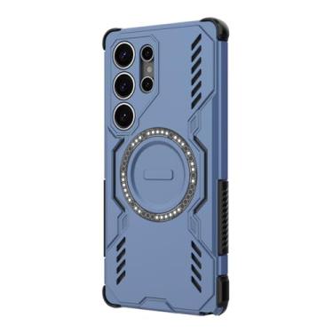 Imagem de POYUFRG Capa magnética para Samsung Galaxy S26 Ultra/S26 Plus/S26, capa de telefone fina fosca com dissipação de calor suporta capa de carregamento sem fio, azul, S26 Plus