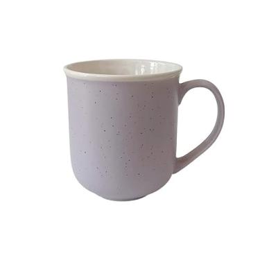Imagem de KEG801302 Caneca de cerâmica moderna e fresca roxa com tinta salpicada de leite para casa xícara de aveia para escritório xícara de café prática