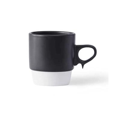 Imagem de Xícara de café moderna de cerâmica simples de 280 ml requintada xícara de chá da tarde design criativo copo de escritório para bebidas (preto)