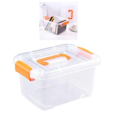 Imagem de aqxreight Caixa de Armazenamento Transparente Com Alças - Caixa de Plástico para Viagens - Recipiente Transparente Com Tampa de Fivela Segura para Brinquedos, Suprimentos de Roupas - Solução de