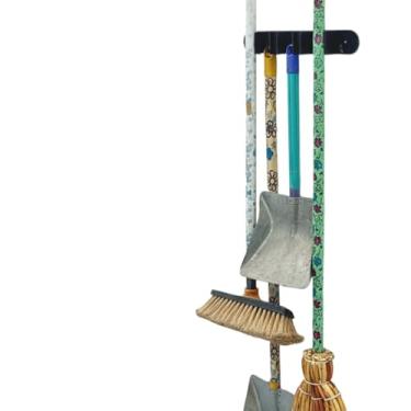 Imagem de Suporte Organizador De Parede Para Vassouras Rodo Com Ganchos Resistente Porta Vassouras(SUPORTE VASSOURA PRETO 3 UNID)