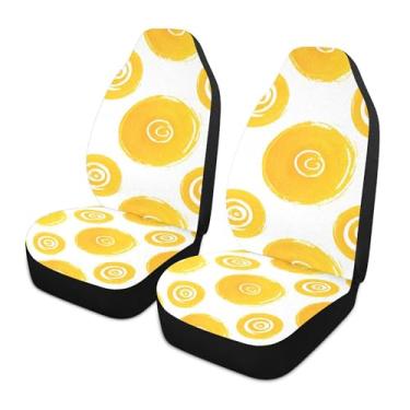 Imagem de xigua Yellow Suns Capas de assento de carro dianteiras universais, pacote com 2, capas protetoras de assento de carro respiráveis para decoração de interiores automotivos, SUV, carros automotivos