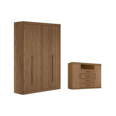 Imagem de Guarda Roupa +1cômoda Qc339 Jatobá - Santos Andirá
