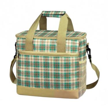 Imagem de Bolsa de Gelo Grande Colapsível Sacola Almoço Isolada 15L com Múltiplas Bolsas Caixa à Prova Vazamento para Praia Piquenique Caminhada Acampamento Viagem Trabalho Compras