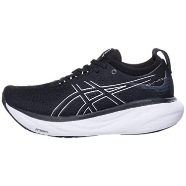 Imagem de ASICS T nis de corrida feminino Gel-Nimbus 25, Preto/prata pura, 10 Wide