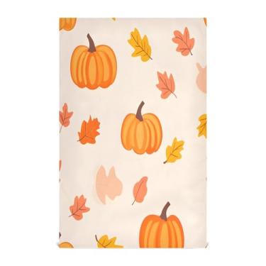 Imagem de xigua Conjunto de 1 panos de prato de cozinha de abóboras e folhas, macios e altamente absorventes de secagem rápida para limpeza de pratos e limpeza manual, 71 x 45 cm