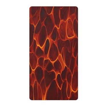 Imagem de Blueangle Lençol de berço com elástico padrão para berço infantil - Lençóis de algodão macio respirável com fogo animado (441)