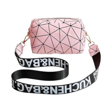 Imagem de Bolsa Transversal Feminina Pequena De Couro PU Com Corte a Laser, Mode