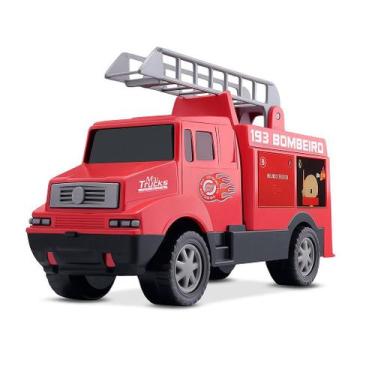 Imagem de Caminhão Bombeiro Infantil Mini Brinquedo Educativo Solapa