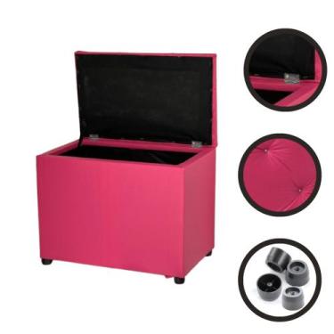 Imagem de Puff Baú Retangular Chamativo Moderno Para Cozinha Escritório Quarto -