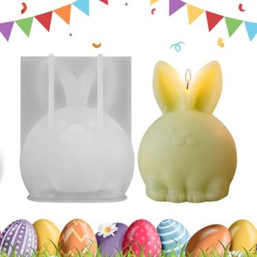 Imagem de Formos Para Fabricar Velas | Molde de Fundicao em Forma de Coelho,Forma Antiaderente para Fabricacao de Velas,Para Artesanato DIY em Casa com Epoxi Gesso Concreto