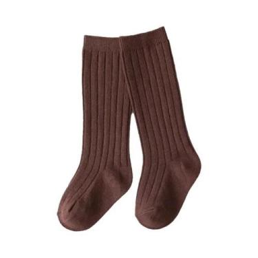 Imagem de Meias De Algodão Listradas Até O Joelho Para Bebês Meninos E Meninas, 