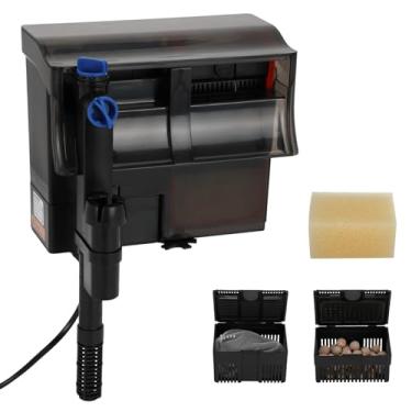 Imagem de Filtro de aquário montado na parede, sistema de filtragem multicamadas, filtro eficiente para pendurar na parede para água limpa e vida aquática saudável, ideal para aquários de água doce e salgada