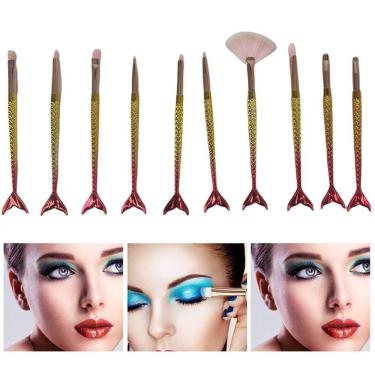 Imagem de Pincel Sereia 10pçs Sombra Delineador Iluminador Make Up