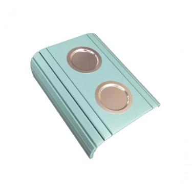 Imagem de Esteira Bandeja Para Braço Sofá Porta Copo Alumínio Azul Bebe