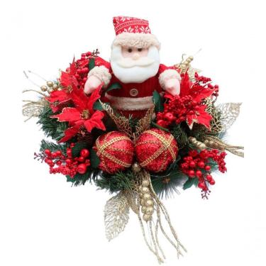 Imagem de Decoração Arranjo De Mesa Natal Papai Noel Luzes Leds 60cm