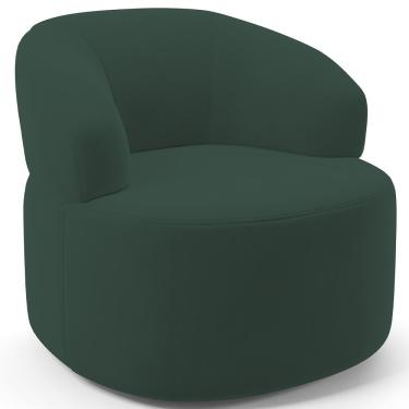 Imagem de Poltrona Giratória Orgânica Para Sala de Estar Living Helena L02 Suede Verde Musgo - Lyam Decor