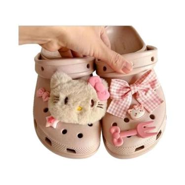 Imagem de Conjunto De Charms De Pelúcia Hello Kitty Para Crocs, Sandálias, Bolsa