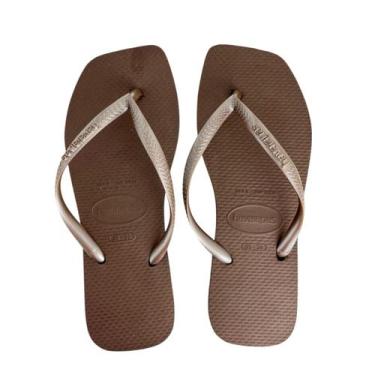 Imagem de Chinelo Havaianas Confortável Slim Feminino, Cafe, 37