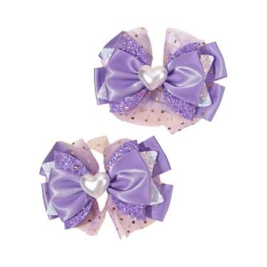 Imagem de Presilhas De Cabelo Femininas Modernas De Chiffon Com Laço, 2 Peças, A
