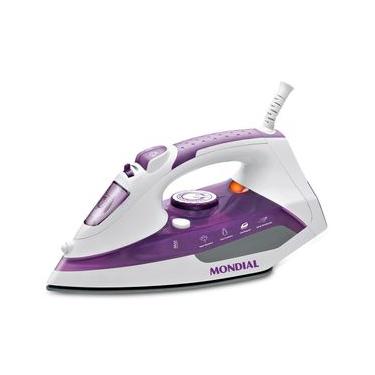 Imagem de Ferro de Passar a Vapor Mondial Ceramic Express F-40 com Spray e Base Cerâmica - Branco/Roxo