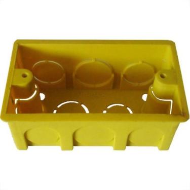 Imagem de Caixinha Luz Plastica 4X2 Ivasa/Mondiale Amarela - Kit C/100 - IV PLAS