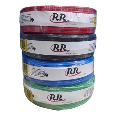 Imagem de Fio 6mm 50 Metros Cabo Flexivel 6mm RR Fios e Cabos - Sem marca, Azul,