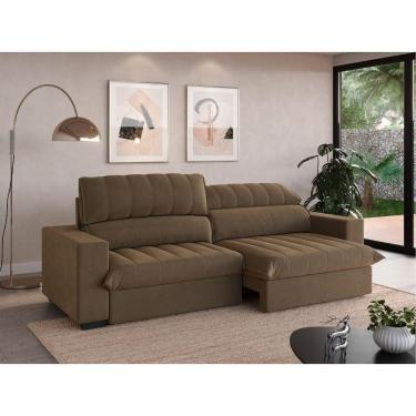 Imagem de Sofá com Molas Ensacadas Retrátil e Reclinável Strike 2,40m Veludocristal com Carregador USB - NETSOFAS