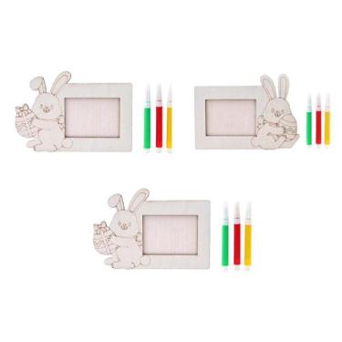Imagem de Kit 3 Lembrancinha De Páscoa Porta Retrato Coelho 15X11.5CM - Wincy Pa
