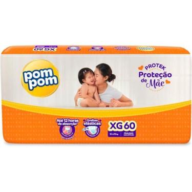 Imagem de Fralda Pom Pom Derma Protek Hiper 1 Pacote Tamanho XG C/ 60 unidades