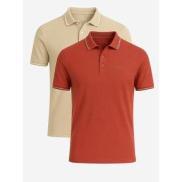 Imagem de Kit 2 Camisas Polo Masculina Básicas Crocker-Masculino