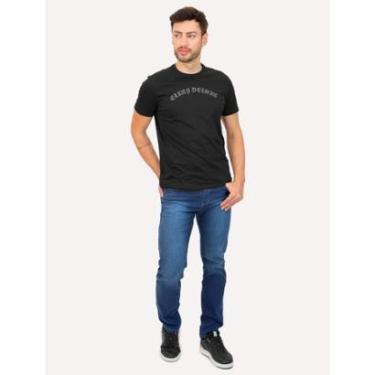 Imagem de Camiseta Ellus Masculina Cotton Fine Deluxe Gothic Classic Preta-Masculino
