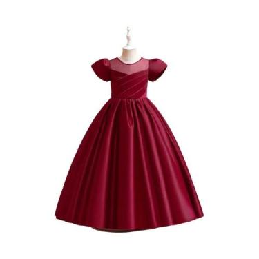 Imagem de Vestido Longo Branco Para Meninas, Elegante Vestido De Dama De Honra P