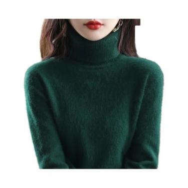 Imagem de Suéter De Cashmere Com Gola Alta Em Plush De Mink Para Mulheres Outono