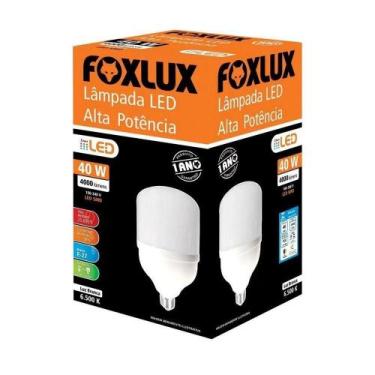 Imagem de Lâmpada Led Alta Potência Foxlux 40w 6500k Branca Fria 3200lm E-27 Biv