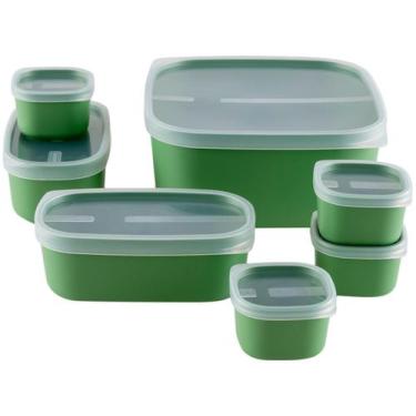 Imagem de Conjunto Potes Tramontina Mixcolor Polipropileno Verde Sálvia Tampa Tr