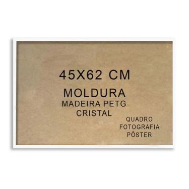 Imagem de Moldura 45X62 Madeira Acetinada 3cm Alt Petg Cristal 62X45 Cor moldura