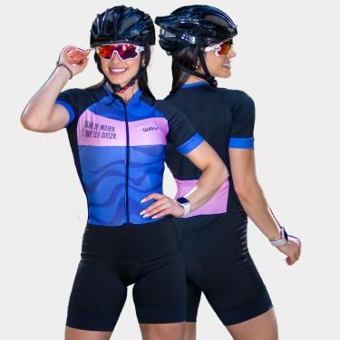 Imagem de Macaquinhos de Ciclismo Feminino Estapado Forro em GEL Profissional Respirável Pro-Feminino